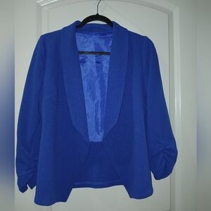 Vibrant Blue Open Front Blazer